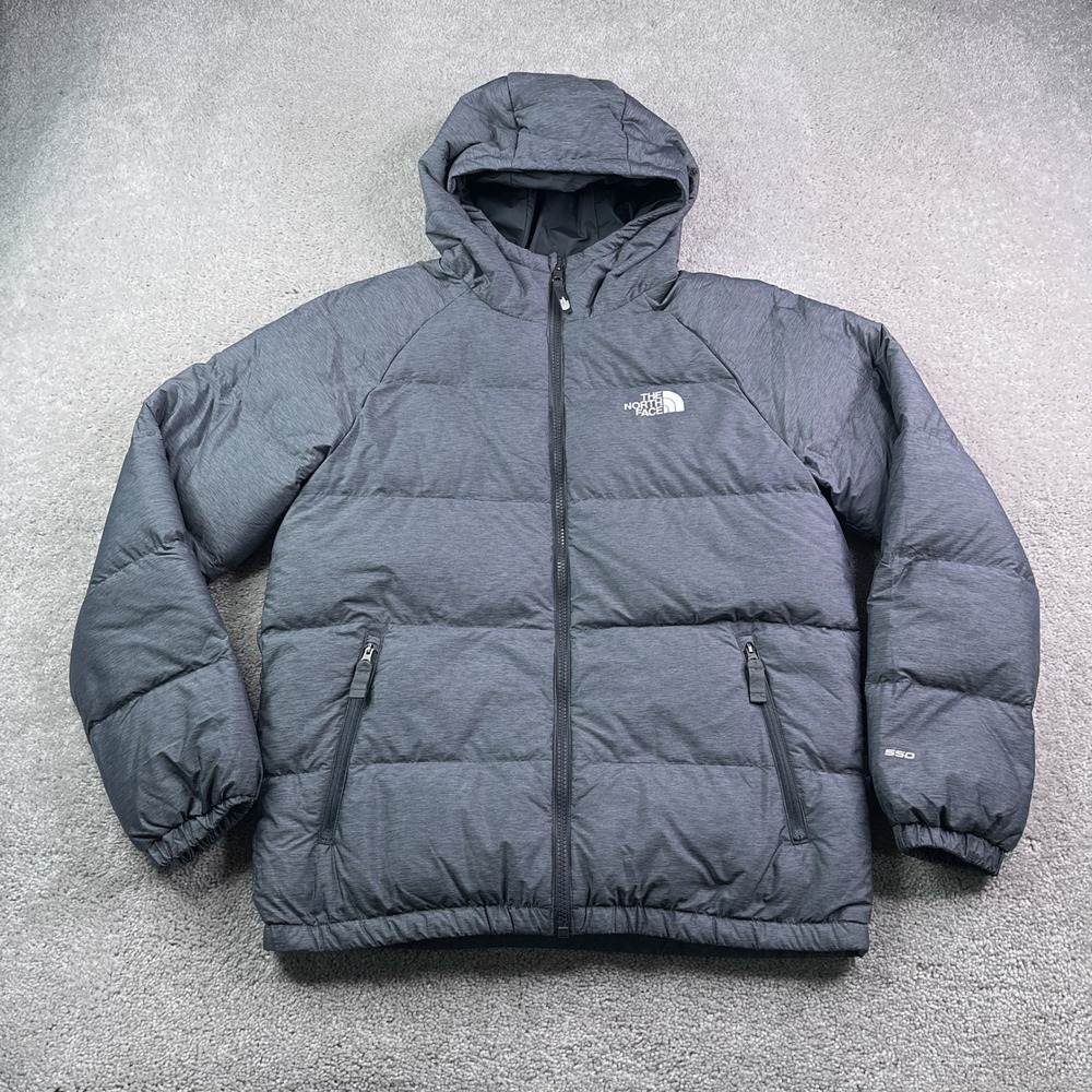 The North Face Jacket Boys XL Gray Black Hyalite Down Reversible Puffer Coat